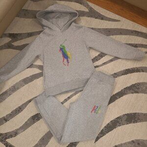 Ralph Lauren polo sweatshirt sweat pants set size 8 M